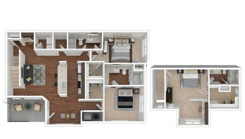 C2 3d Floor Plan, Retreat at the Flatirons, Broomfield, CO 80020